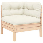 vidaXL Gartensofa 2-Sitzer mit Kissen in Creme Massivholz Kiefer