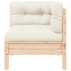 vidaXL Gartensofa 2-Sitzer mit Kissen in Creme Massivholz Kiefer