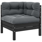 vidaXL 2-Sitzer-Gartensofa mit Kissen Grau Massivholz Kiefer