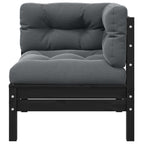 vidaXL 2-Sitzer-Gartensofa mit Kissen Grau Massivholz Kiefer