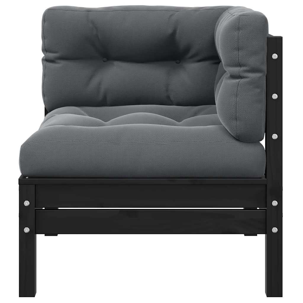 vidaXL 2-Sitzer-Gartensofa mit Kissen Grau Massivholz Kiefer