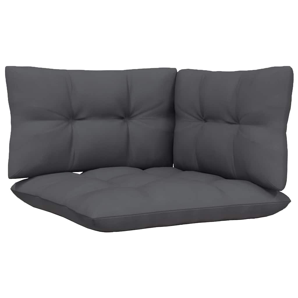 vidaXL 2-Sitzer-Gartensofa mit Kissen Grau Massivholz Kiefer