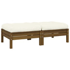 vidaXL Gartensofa 2-Sitzer mit Creme Kissen Massivholz Kiefer