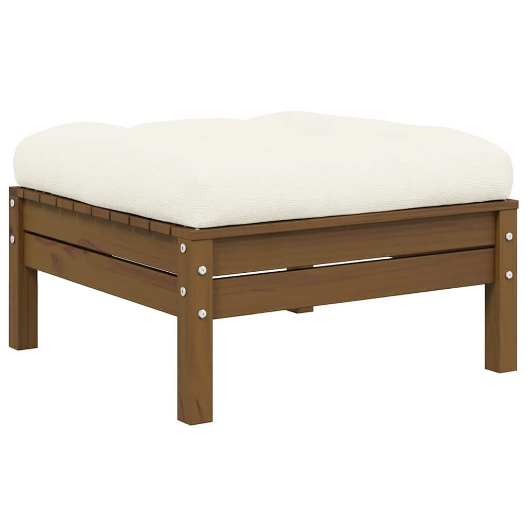 vidaXL Gartensofa 2-Sitzer mit Creme Kissen Massivholz Kiefer