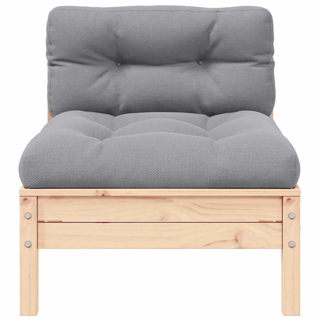 vidaXL 3-tlg. Garten-Lounge-Set mit Grauen Kissen Kiefer Massivholz