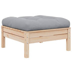 vidaXL 3-tlg. Garten-Lounge-Set mit Grauen Kissen Kiefer Massivholz