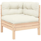 vidaXL 3-tlg. Garten-Lounge-Set mit Kissen in Creme Massivholz Kiefer