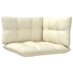 vidaXL 3-tlg. Garten-Lounge-Set mit Creme Kissen Massivholz Kiefer