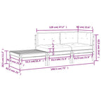 vidaXL 3-tlg. Garten-Lounge-Set mit Kissen in Grau Kiefer Massivholz