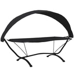 vidaXL Outdoor-Loungebett mit Dach Schwarz Stahl und Oxford-Stoff