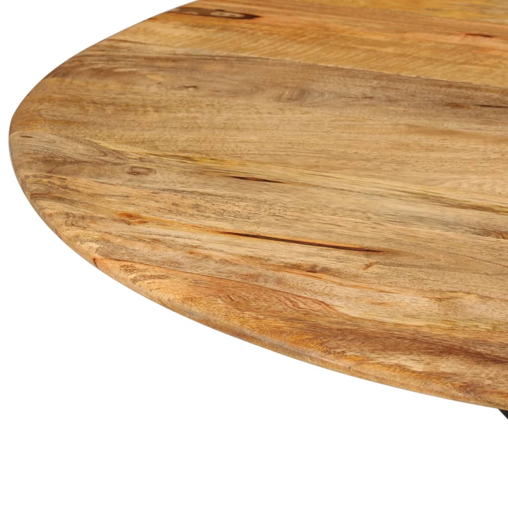 vidaXL Esstisch Ø110x78 cm Massivholz Mango und Stahl