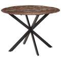 vidaXL Esstisch Ø110x78 cm Altholz Massiv und Stahl