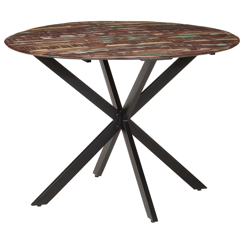 vidaXL Esstisch Ø110x78 cm Altholz Massiv und Stahl