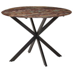 vidaXL Esstisch Ø110x78 cm Altholz Massiv und Stahl