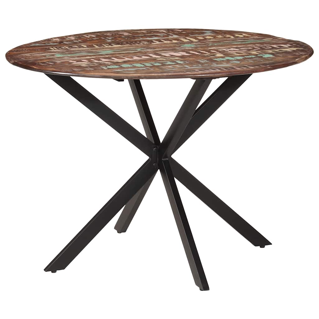vidaXL Esstisch Ø110x78 cm Altholz Massiv und Stahl