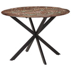 vidaXL Esstisch Ø110x78 cm Altholz Massiv und Stahl
