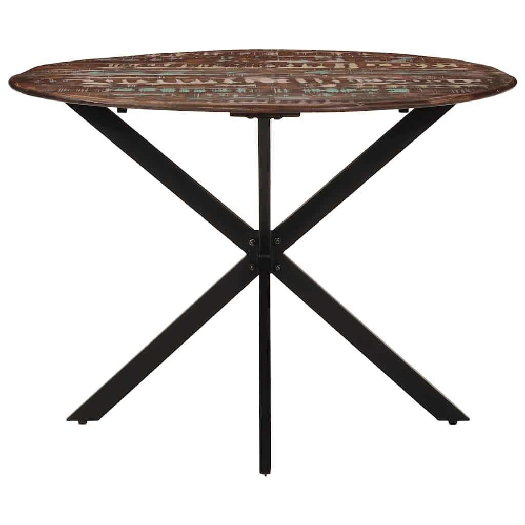 vidaXL Esstisch Ø110x78 cm Altholz Massiv und Stahl
