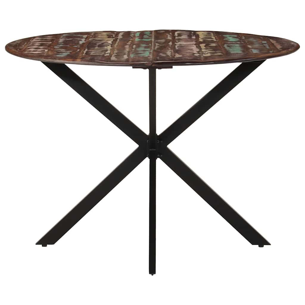 vidaXL Esstisch Ø110x78 cm Altholz Massiv und Stahl