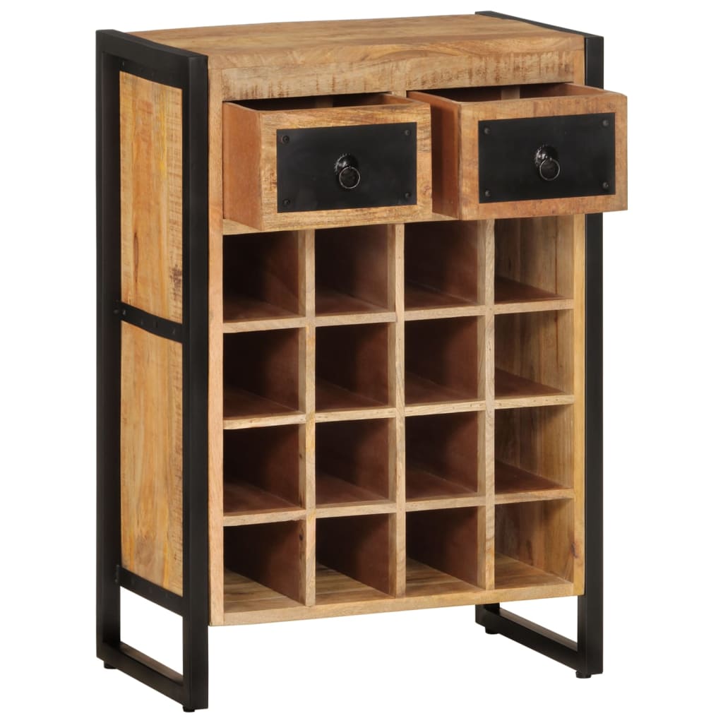 vidaXL Weinregal für 16 Flaschen Massivholz Mango