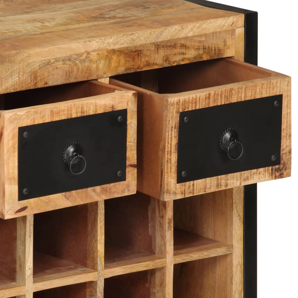 vidaXL Weinregal für 16 Flaschen Massivholz Mango