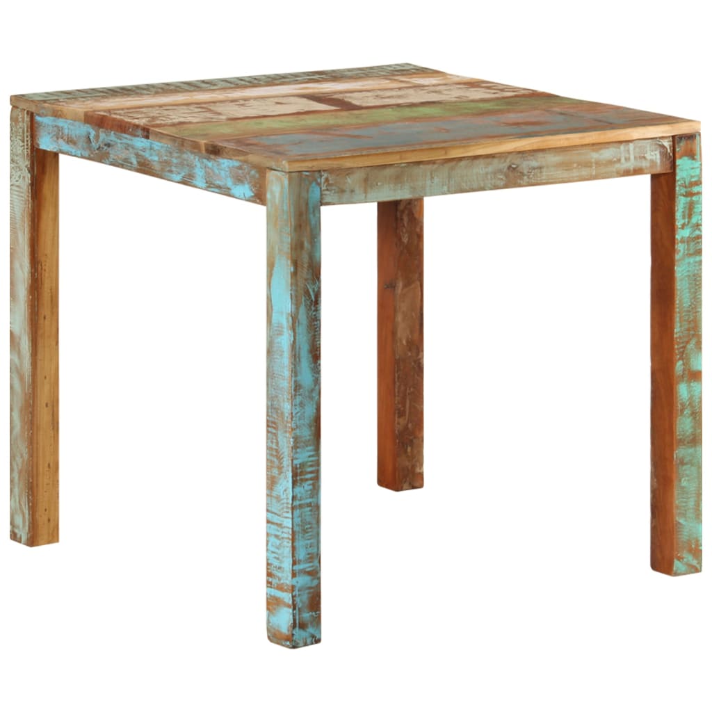 vidaXL Esstisch 82x80x76 cm Altholz Massiv