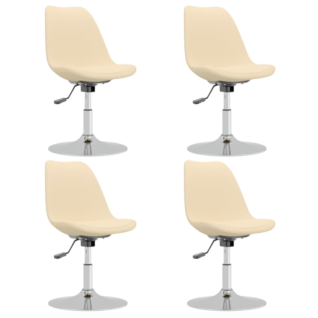 vidaXL Esszimmerstühle 4 Stk. Drehbar Creme Stoff