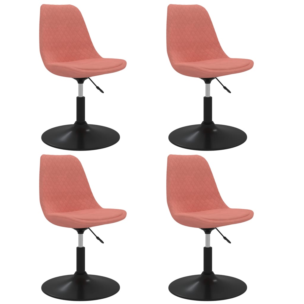 vidaXL Esszimmerstühle 4 Stk. Drehbar Rosa Samt