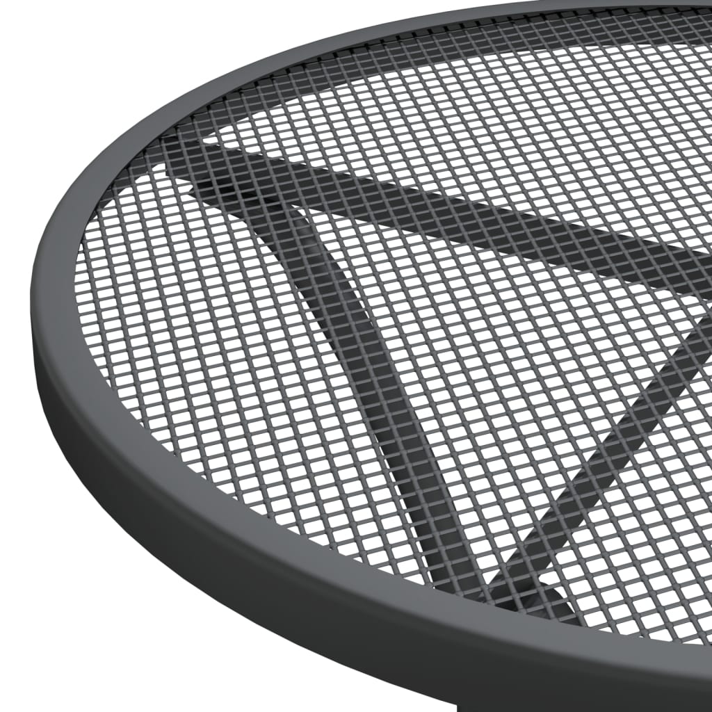vidaXL Gartentisch Ø60x72 cm Streckgitter Anthrazit