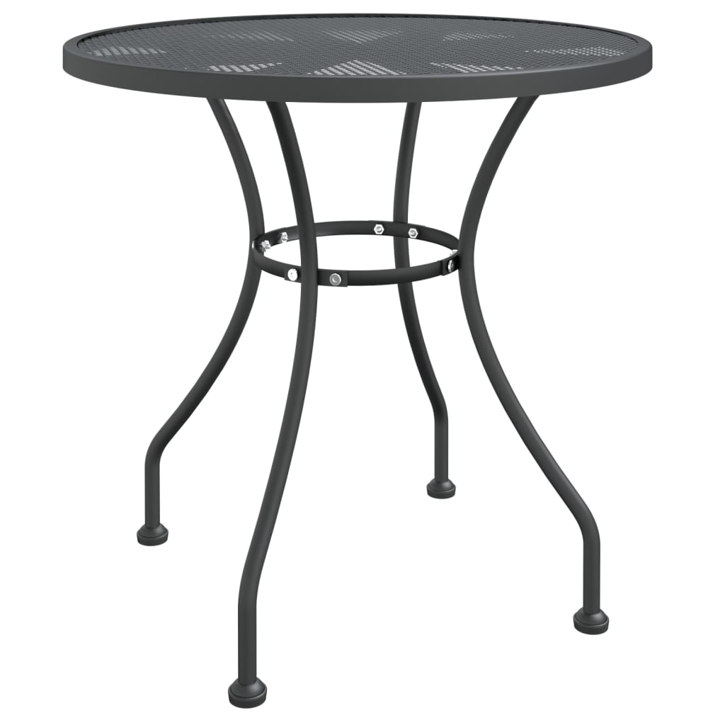 vidaXL Gartentisch Ø80x72 cm Streckmetall Anthrazit