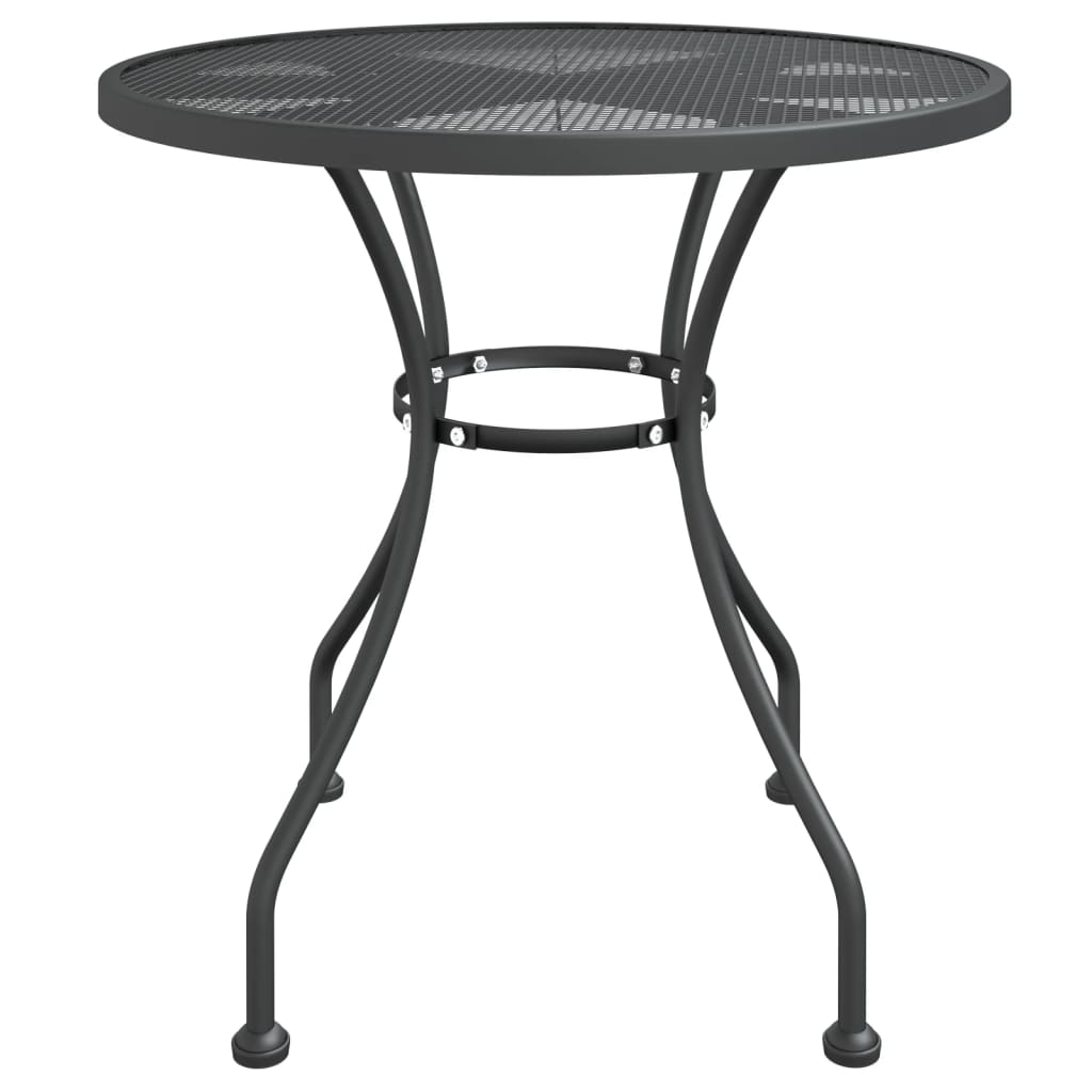 vidaXL Gartentisch Ø80x72 cm Streckmetall Anthrazit