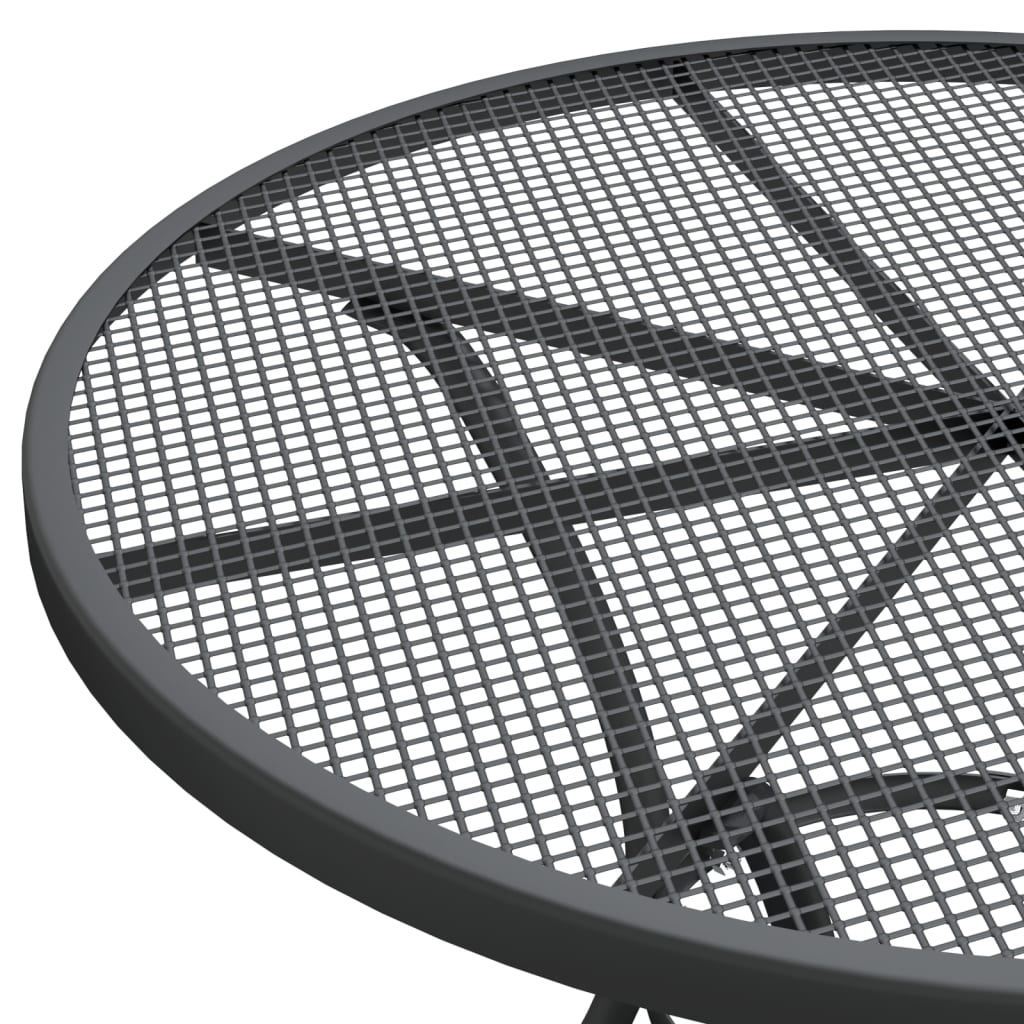 vidaXL Gartentisch Ø80x72 cm Streckmetall Anthrazit