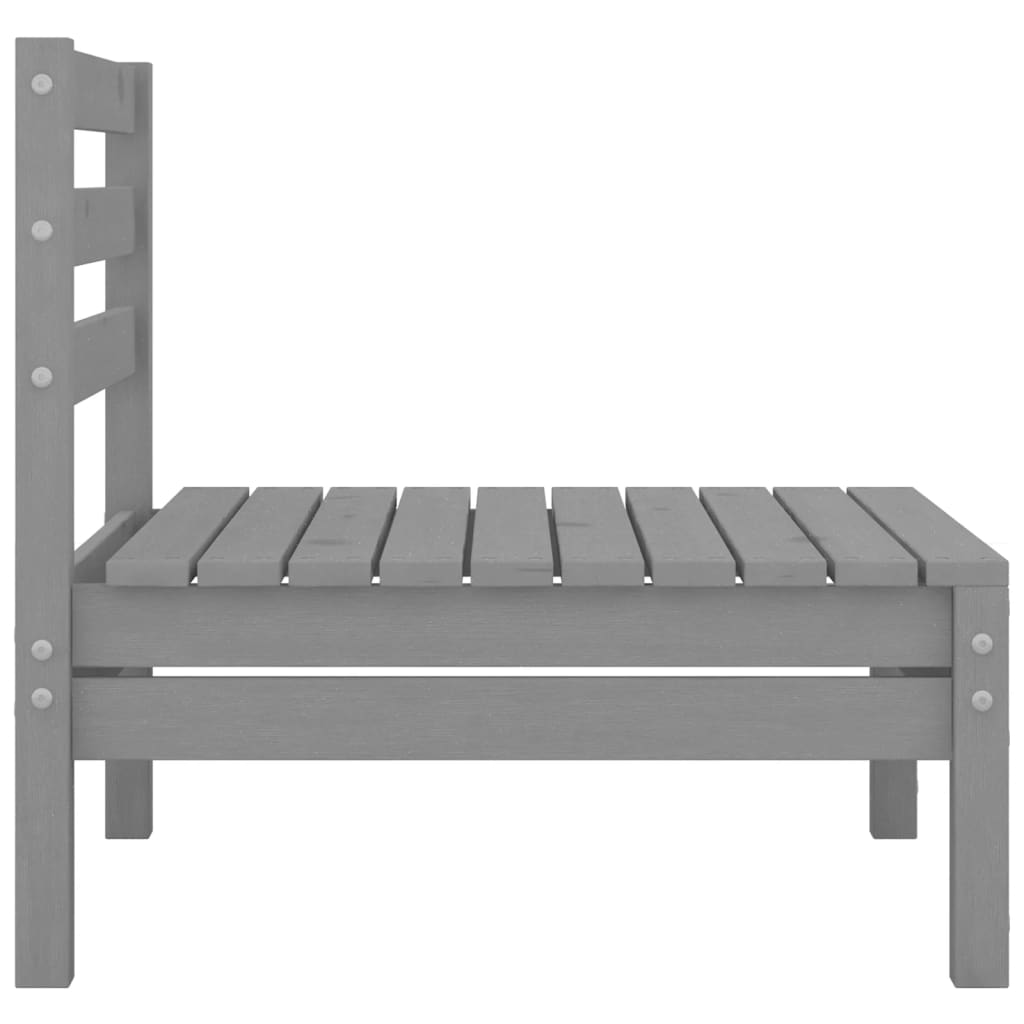 vidaXL 5-tlg. Garten-Lounge-Set Grau Kiefer Massivholz