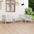 vidaXL 5-tlg. Garten-Lounge-Set Grau Kiefer Massivholz