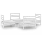 vidaXL 4-tlg. Garten-Lounge-Set Weiß Kiefer Massivholz