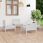 vidaXL 4-tlg. Garten-Lounge-Set Weiß Kiefer Massivholz