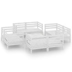 vidaXL 9-tlg. Garten-Lounge-Set Weiß Kiefer Massivholz