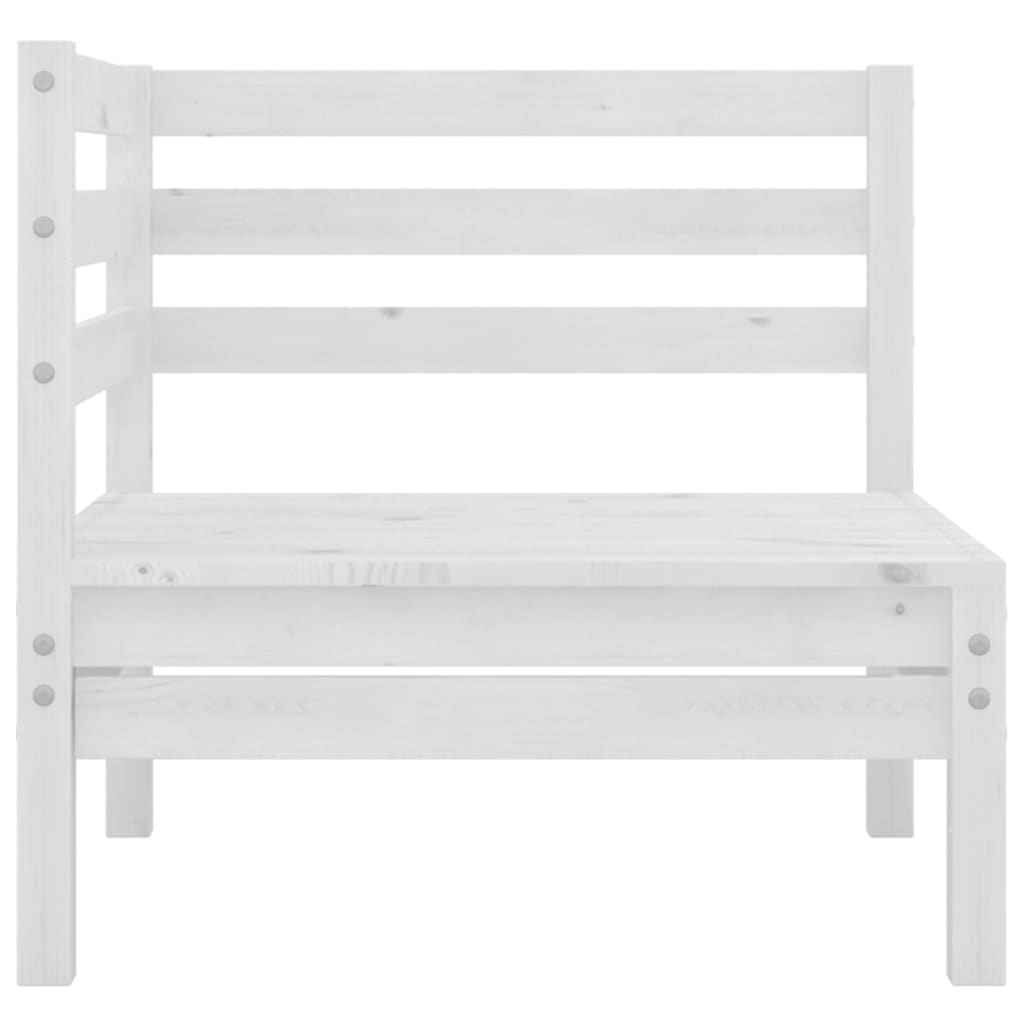 vidaXL 9-tlg. Garten-Lounge-Set Weiß Kiefer Massivholz