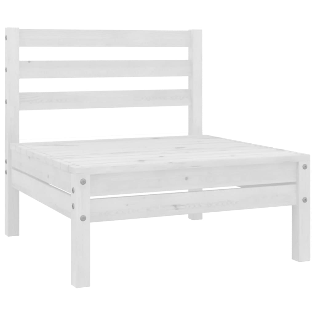 vidaXL 9-tlg. Garten-Lounge-Set Weiß Massivholz Kiefer