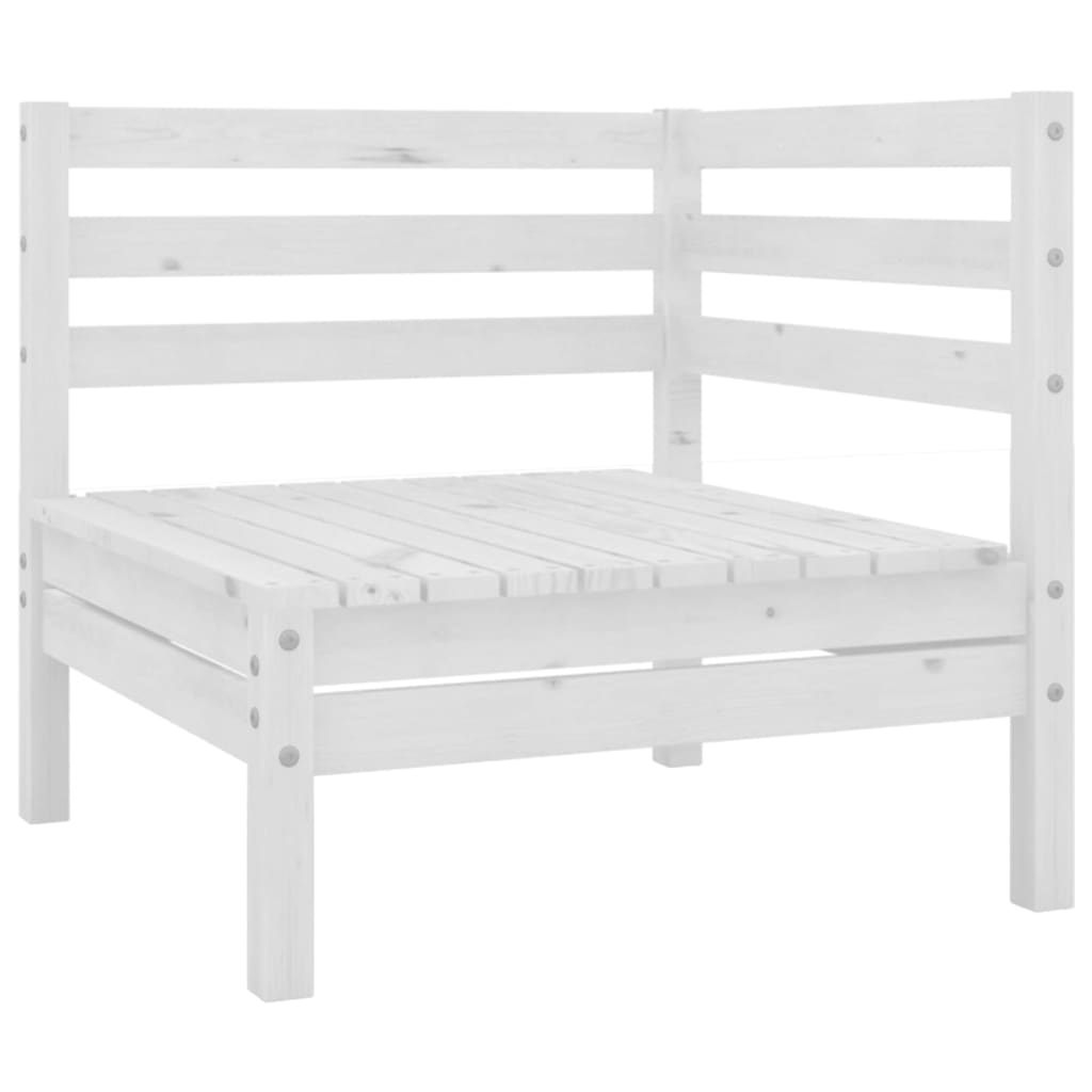 vidaXL 7-tlg. Garten-Lounge-Set Weiß Massivholz Kiefer