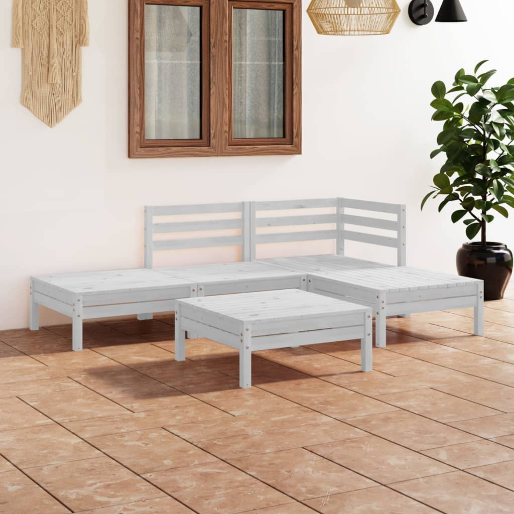 vidaXL 5-tlg. Garten-Lounge-Set Schwarz Massivholz Kiefer