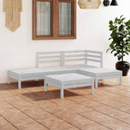 vidaXL 5-tlg. Garten-Lounge-Set Schwarz Massivholz Kiefer