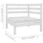 vidaXL 12-tlg. Garten-Lounge-Set Massivholz Kiefer Weiß