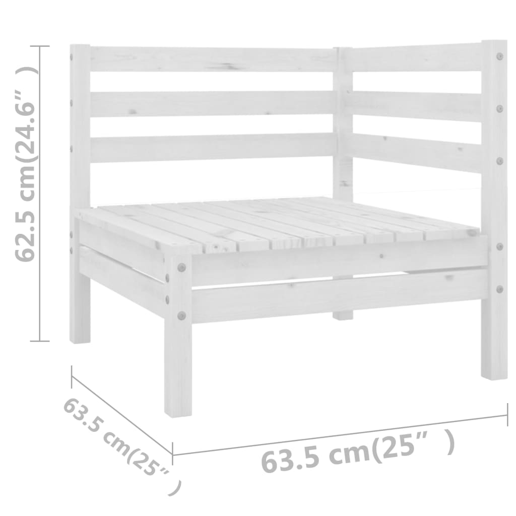 vidaXL 12-tlg. Garten-Lounge-Set Massivholz Kiefer Weiß