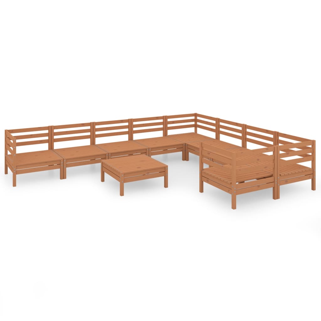 vidaXL 10-tlg. Garten-Lounge-Set Honigbraun Massivholz Kiefer