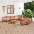 vidaXL 10-tlg. Garten-Lounge-Set Honigbraun Massivholz Kiefer