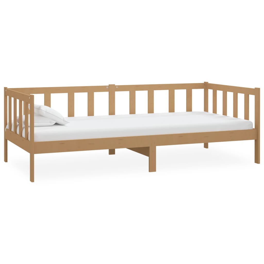 vidaXL Tagesbett mit Matratze 90x200 cm Honigbraun Massivholz Kiefer