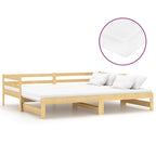 vidaXL Ausziehbares Tagesbett 2x(90x200) cm Massivholz Kiefer