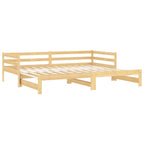 vidaXL Ausziehbares Tagesbett 2x(90x200) cm Massivholz Kiefer