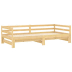 vidaXL Ausziehbares Tagesbett 2x(90x200) cm Massivholz Kiefer