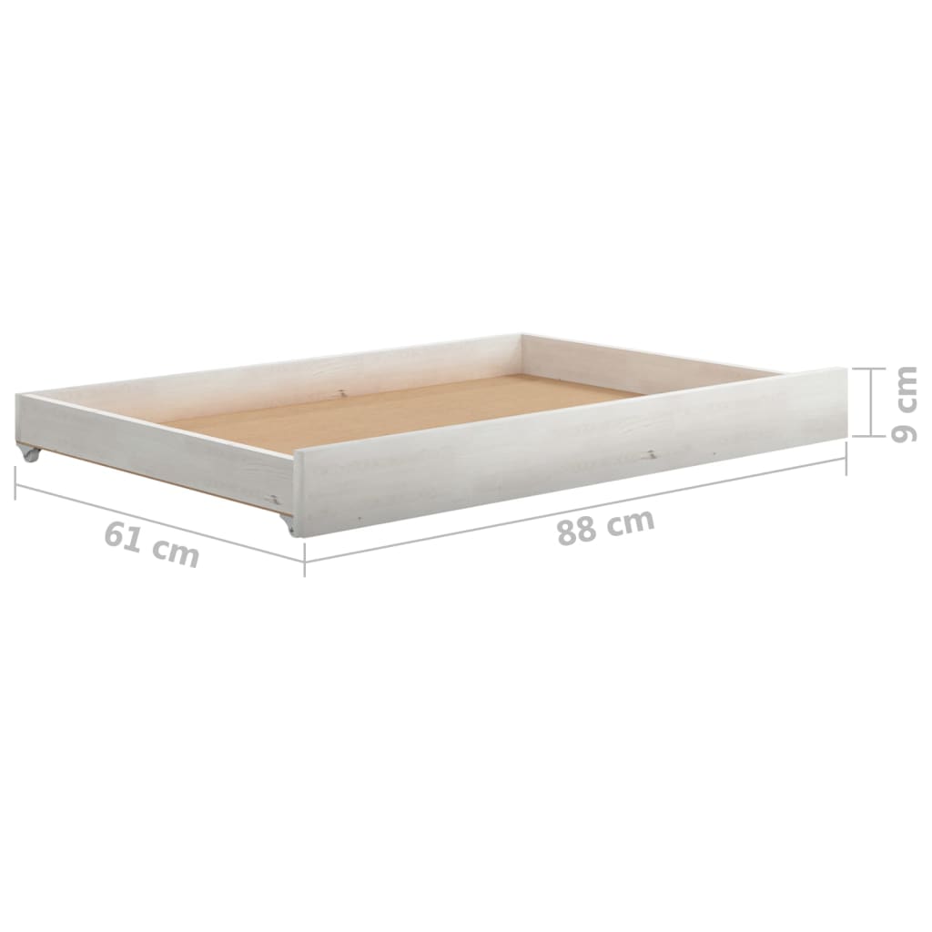 vidaXL Tagesbett mit Schubladen Weiß 90x200 cm Massives Kiefernholz